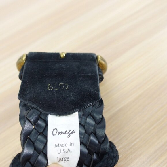 VINTAGE Braided Belt Womens Small Leather Chunky Waist Dress Suede 90s USA OMEGA - Picture 10 of 16